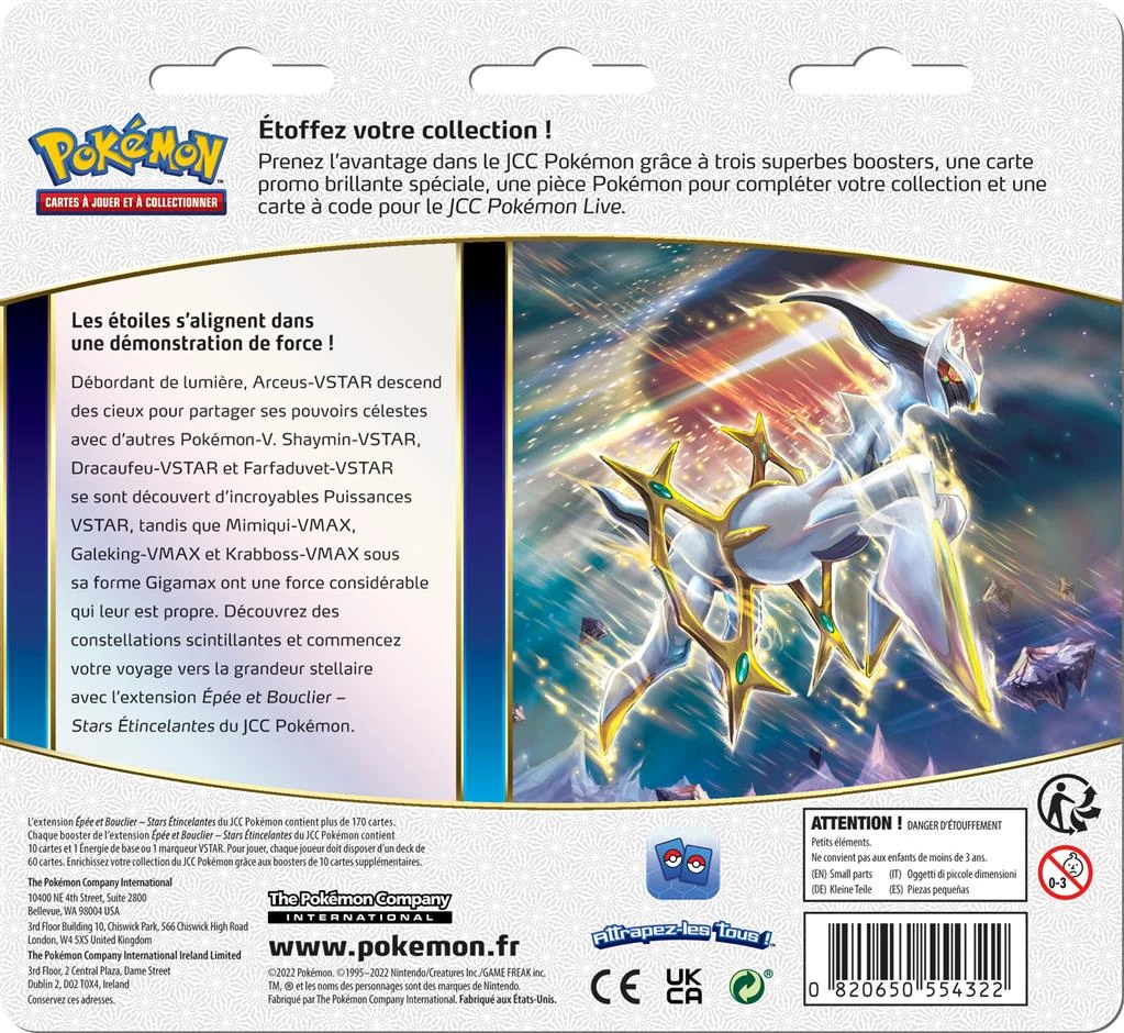 POKEMON Pokémon Epée Et Bouclier Stars Etincelantes : Pack 3 Boosters 3 POKEMON Pokémon Epée Et Bouclier Stars Etincelantes : Pack 3 Boosters – Image 3