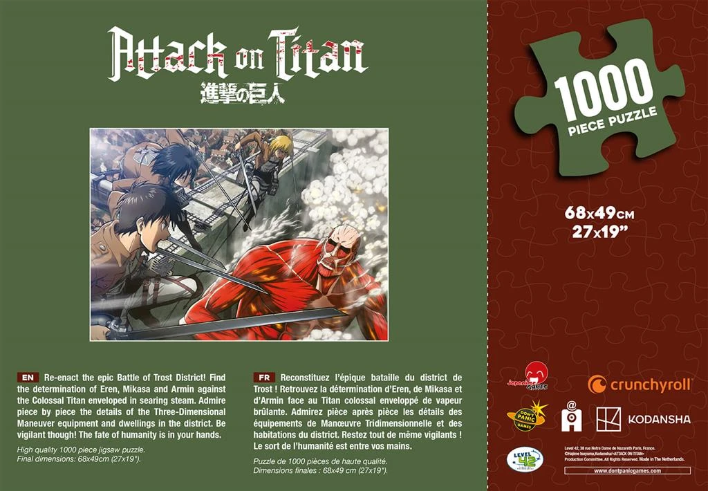 Puzzle 1000 Pcs : L'Attaque Des Titans 2 Puzzle 1000 Pcs : L'Attaque Des Titans – Image 2